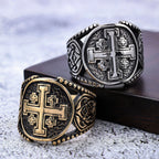 Classic Style Old Craft Jerusalem Cross Symbol Alloy Ring