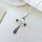 Modern Classic Style Multicolor Crucifix St. Benedict Medal Protection Pendant Necklace(8 colors)