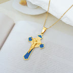 Modern Classic Style Multicolor Crucifix St. Benedict Medal Protection Pendant Necklace(8 colors)