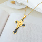 Modern Classic Style Multicolor Crucifix St. Benedict Medal Protection Pendant Necklace(8 colors)