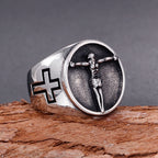 Classic Retro Style Jesus Cross Crucifix Symbol Blessed Faith Ring