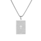 Classic Style Scripture Lord's Prayer Cross Pendant Necklace