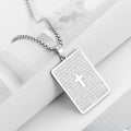 Classic Style Scripture Lord's Prayer Cross Pendant Necklace