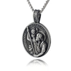 Classic Style Crafted St. Christopher Protect Us Pendant Necklace
