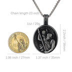 Classic Style Crafted St. Christopher Protect Us Pendant Necklace