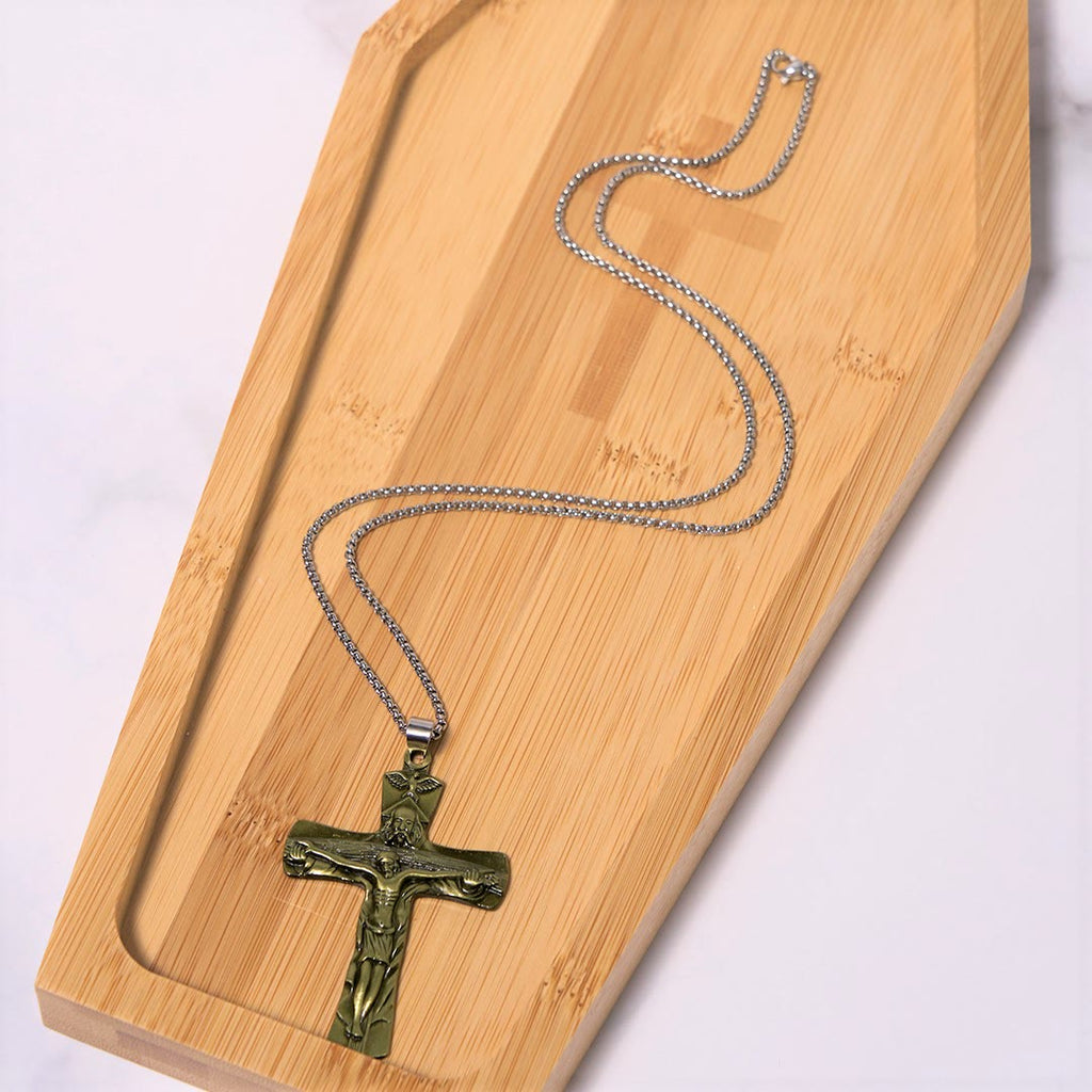 Classic Style Trinity Cross Father & Son & Holy Spirit Pendant Necklace