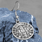Classic Style St. Benedict Engraved Emblem Divine Protection Earrings