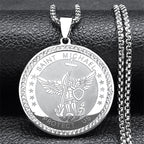 Classic Style Saint Michael Protect Us Sacred Blessing Pendant Necklace