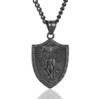 Modern Style Michael The Archangel Shield Devine Guardian Pendant Necklace