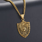 Modern Style Michael The Archangel Shield Devine Guardian Pendant Necklace