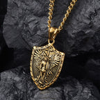Modern Style Michael The Archangel Shield Devine Guardian Pendant Necklace
