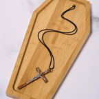 Classic Style Wooden Craft Alloy Crucifix Faith Pendant Necklace