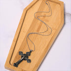 Classic Style Multicolor Craft Alloy Crucifix Faith Pendant Necklace