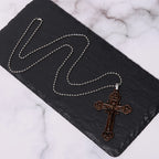 Classic Style Multicolor Craft Alloy Crucifix Faith Pendant Necklace