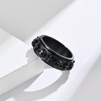 Modern Style Skull Cross Spinner Titanium Steel Ring