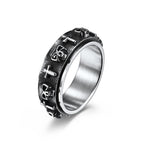 Modern Style Skull Cross Spinner Titanium Steel Ring