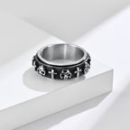 Modern Style Skull Cross Spinner Titanium Steel Ring