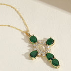 Modern Style Our Lady of Guadalupe Cross Zircon Pendants Necklace