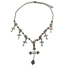 Modern Style Scarlet Beads Cross Divine Faith Necklace