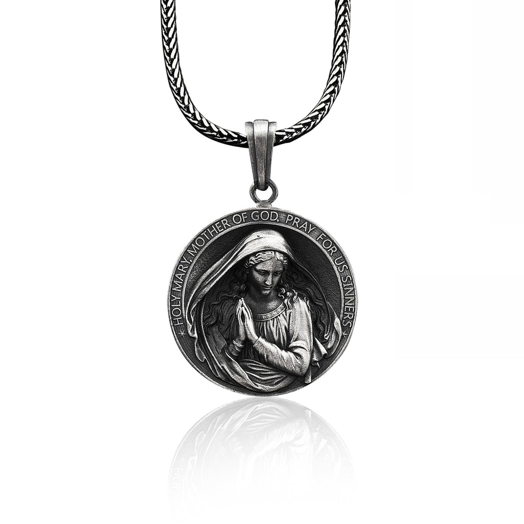 Classic Style Holy Mary Mother Of God Pray For Us Sinners Necklace