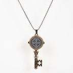 St. Benedict Protect us the Key of Faith Alloy Pendant Necklace