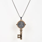 St. Benedict Protect us the Key of Faith Alloy Pendant Necklace