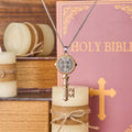 St. Benedict Protect us the Key of Faith Alloy Pendant Necklace