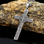 St. Benedict Protect us Cross Faith Titanium Pendant Necklace