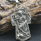 St. Michael the Archangel Protect Us Medal Titanium Pendant Necklace