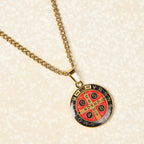 2 Color Retro Style St. Benedict Symbol Protection Faith Pendant Necklace