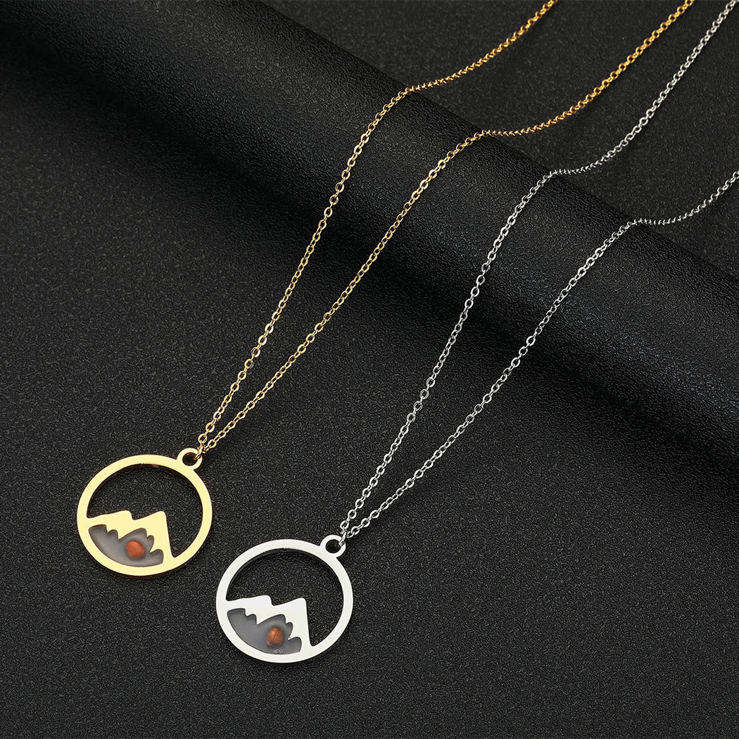 Modern Style Mountain Mustard Seed Faith Pendant Necklace