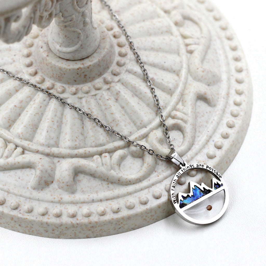 Classic Style Mustard Seed With Faith All Things Are Possible Pendant Necklace
