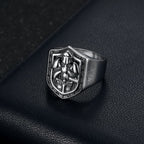 Classic Style Crusades Shield Sacred Protection Ring