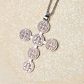 Classic Retro Style St. Benedict Cross Divine Protection Pendant Necklace