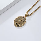 Classic Style Saint Michael Archangel Ephesians 6:10 Pendant Necklace