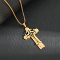 Modern Style Dual Layered Cross Pendant Necklace