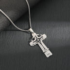 Modern Style Dual Layered Cross Pendant Necklace