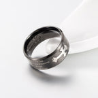 Modern Style Engraved Faith Strength Cross Ring