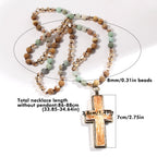 Classic Style Graceful Devotion Beaded Cross Necklace