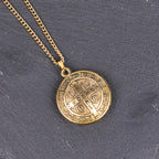 Classic Style Crafted St. Benedict Symbol Pendant Necklace(3 color)