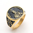 Classic Style Saint Patrick Stainless Steel Ring