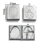 Modern Style St. Benedict & Marry Photo Box Pendant Necklace