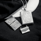 Modern Style St. Benedict & Marry Photo Box Pendant Necklace