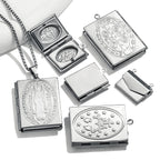 Modern Style St. Benedict & Marry Photo Box Pendant Necklace