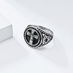 Vintage Style Medieval Crusader Cross Signet Ring