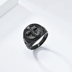 Vintage Style Medieval Crusader Cross Signet Ring