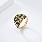 Vintage Style Medieval Crusader Cross Signet Ring