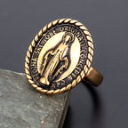 Classic Style Virgin Mary Medallion Blessing Ring
