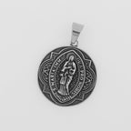 Retro Style Our Lady Virgin Marry Pattern Round Pendant Necklace