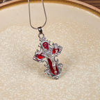 4 Color Classic Style Jesus Cross Faith Crucifix Pendant Necklace